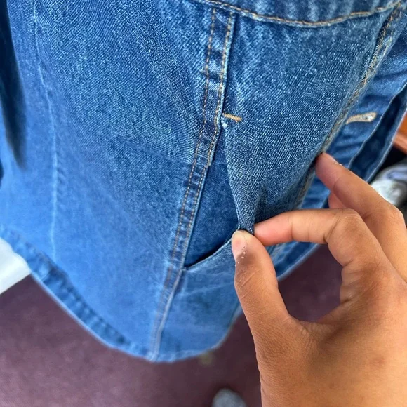 NorthStyle Blue Denim Longline Coat - Picture 2 of 5